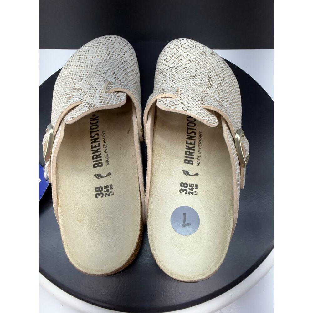 Birkenstock Boston Clogs Shiny Gold Python Eggshe… - image 7